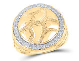 Mens 3/4 Carat (ctw) Diamond Nugget Band Ring in 10K Yellow Gold